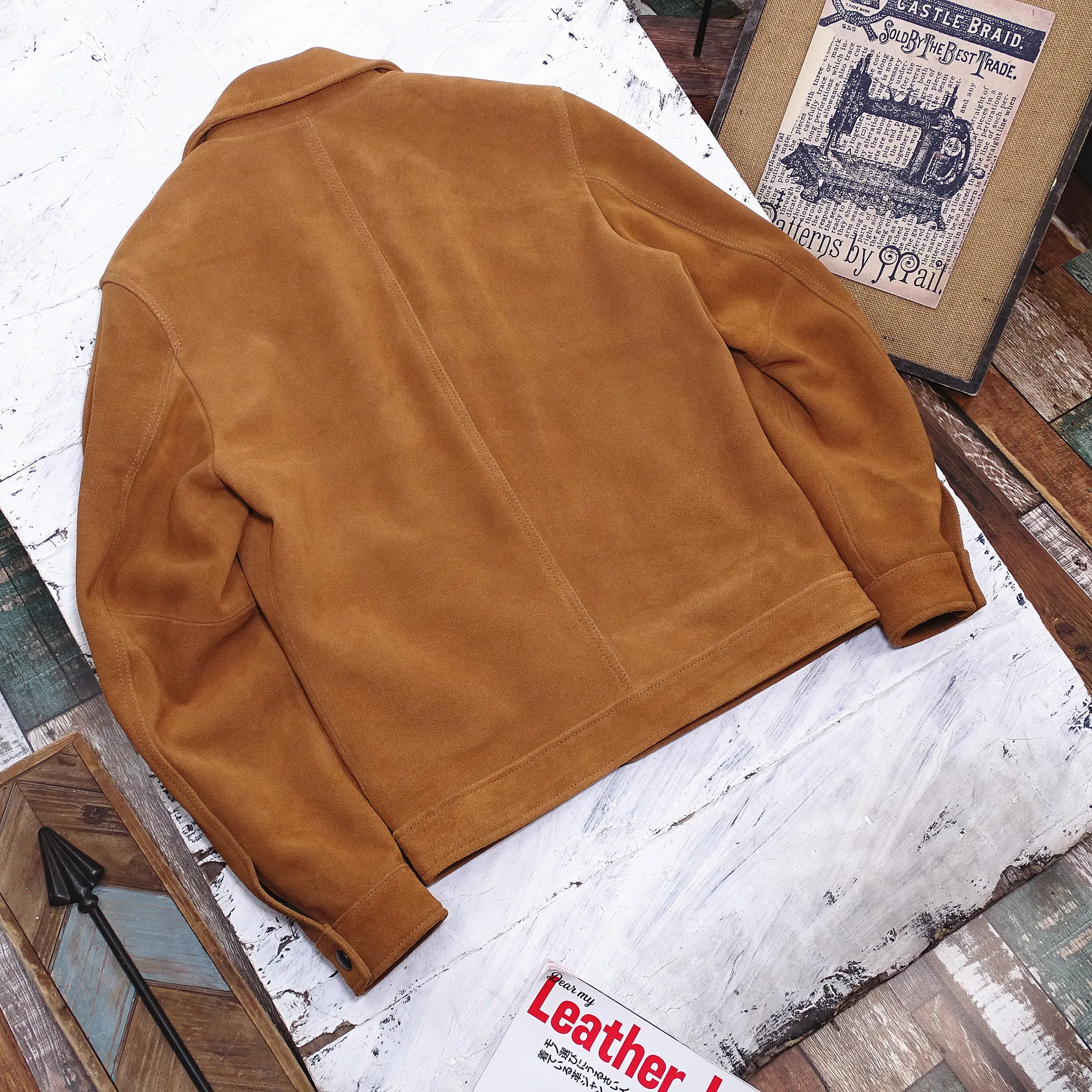 سترة من جلد البقر من جلد الغزال كاجوال من الأدوات الأمريكية