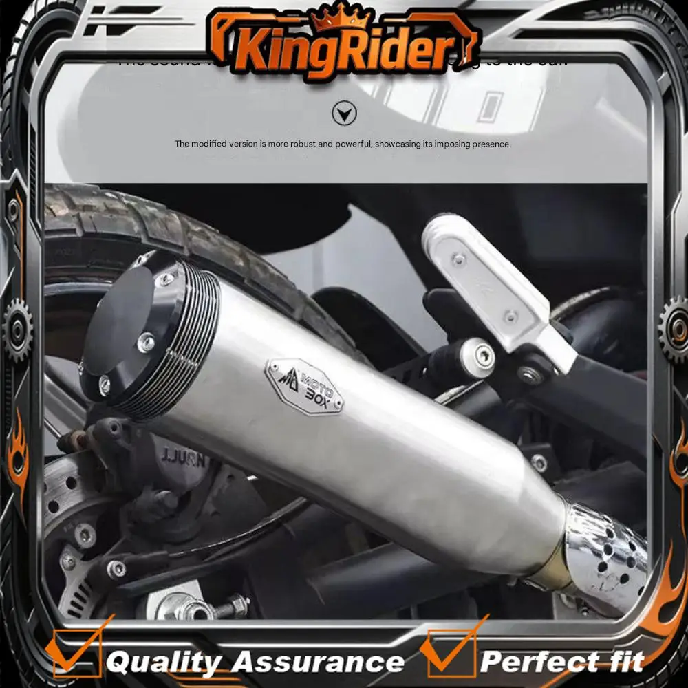 BRIXTON CROSSFIRE 500GK right-side single-outlet trap exhaust pipe, mid-section and exhaust note V-shaped exhaust.