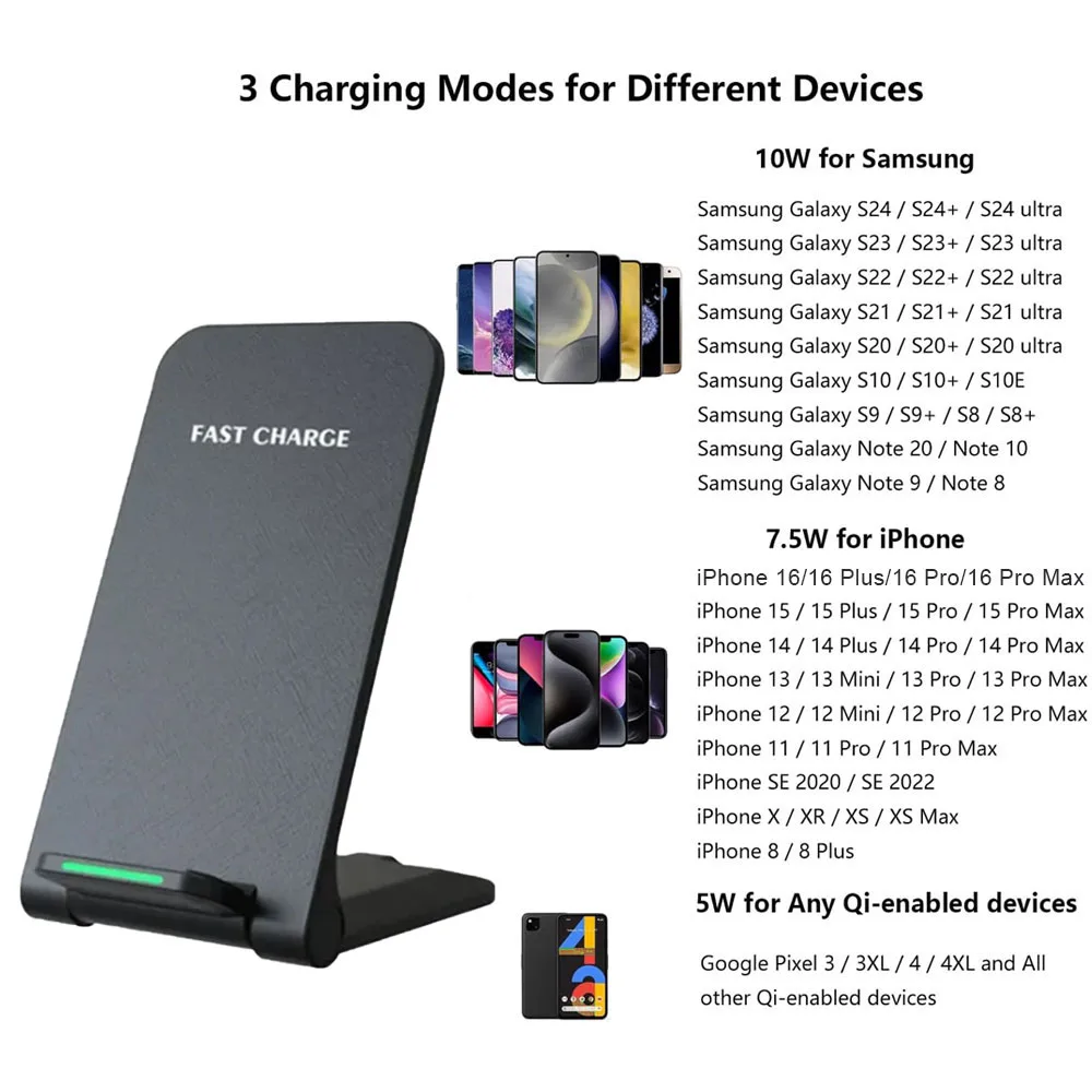 30W Wireless Charger For iPhone16 15 14 13 Pro Max 16Phone Stand Fast Charging Charger for Samsung Note 20/10 S21 Ultra Foldable image 2