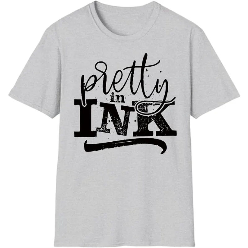 

Pretty in Ink Shirt, Tattoo Shirt, Ink Tee, Tattoo Lover Shirt, Pretty in Ink T-Shirt Short Sleeve Tops