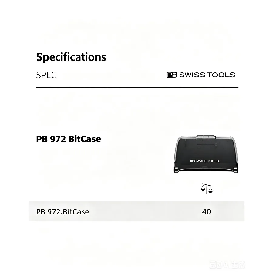 PB SwissTools PB 972 BitCase Plastic Storage Box Holds 10PCS Bits Portable Bit Holder Cassette with Belt Clip