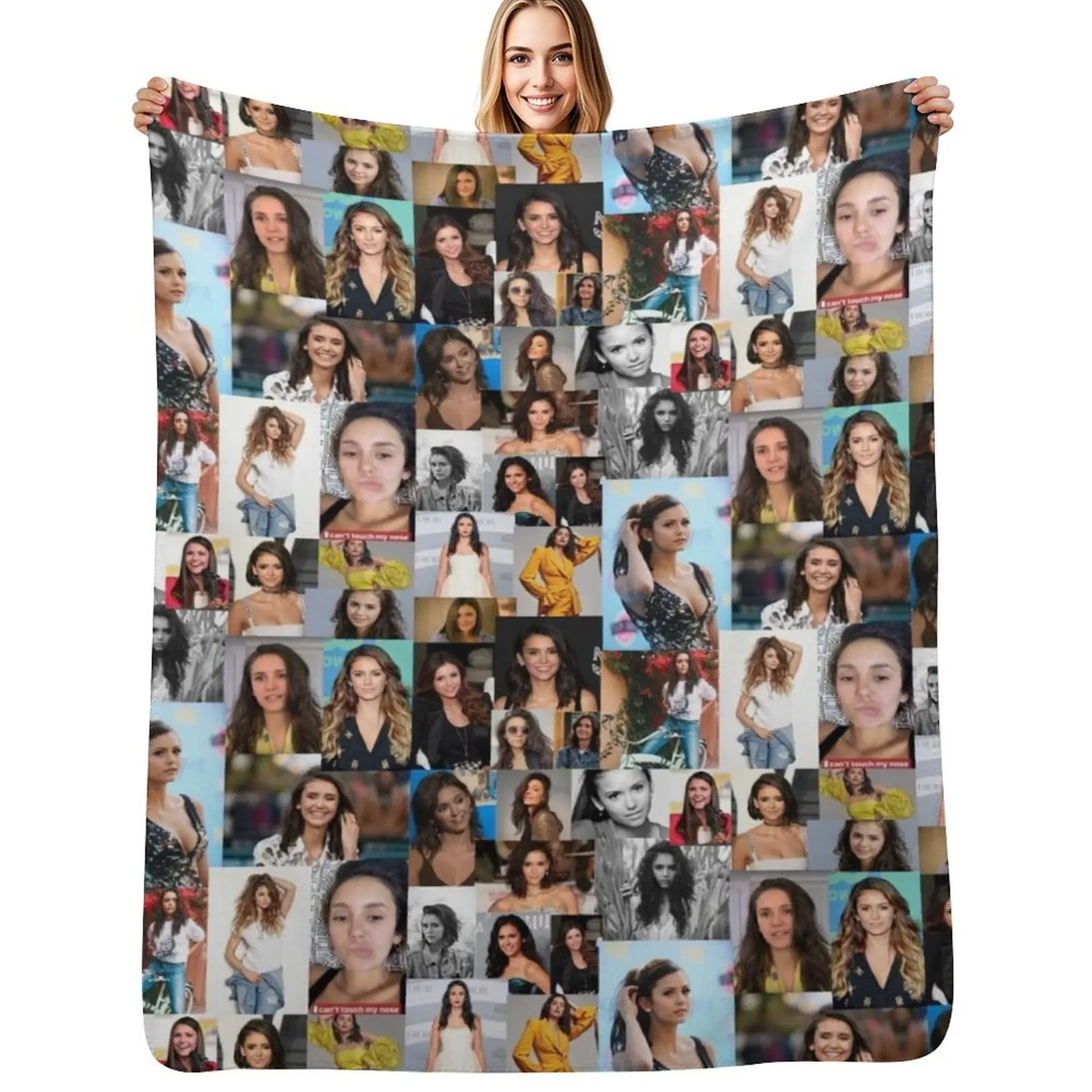 

nina dobrev Throw Blanket Compact Warm Blanket for Car Road Trip