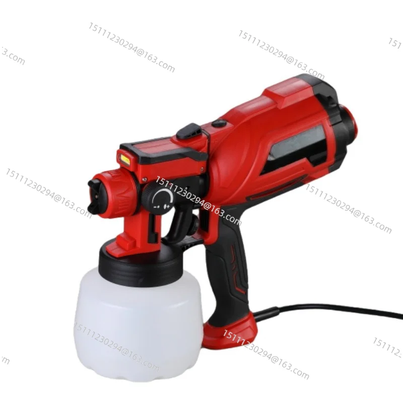 Adjustable electric paint spray gun with LED light
