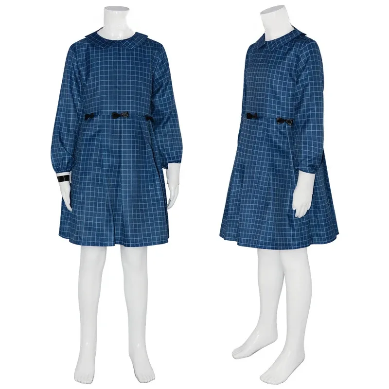 

Horror Movie Esther Cosplay Blue Dress Leena Klammer Casual Plaid Skirt Halloween Costume sf/1
