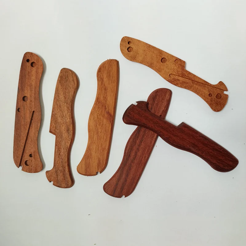 CNC Natural Solid Wood Knife Handle Shank Scale Patches For 111MM Victorinox Swiss Army Knives Corkscrew Cut-out Toothpick Slot