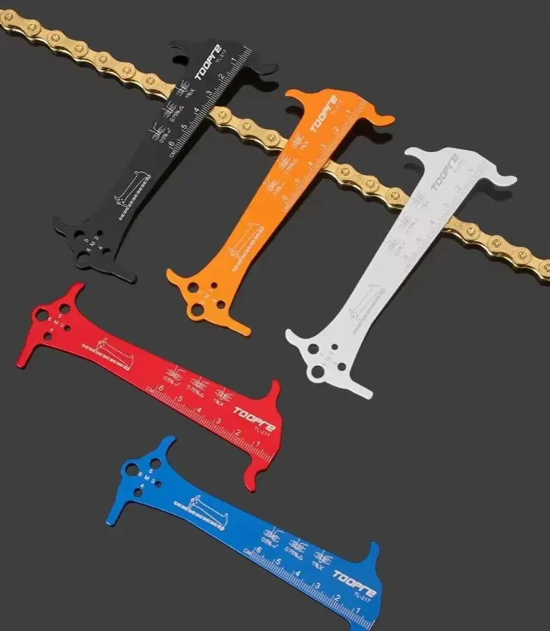 Bicycle Chain Wear Indicator Ruler Repair Tool Stainless Steel Mountain Road Bike Chain Gauge Measurement Checker Screw Diameter