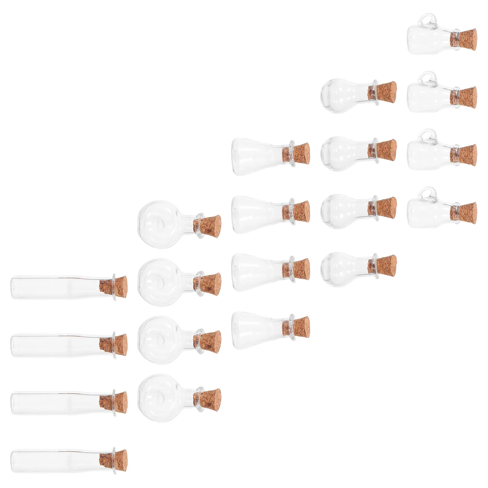 

20 Pcs Mini Glass Bottles with Cork Little Corks Potion Lids Clear Decoration Jars
