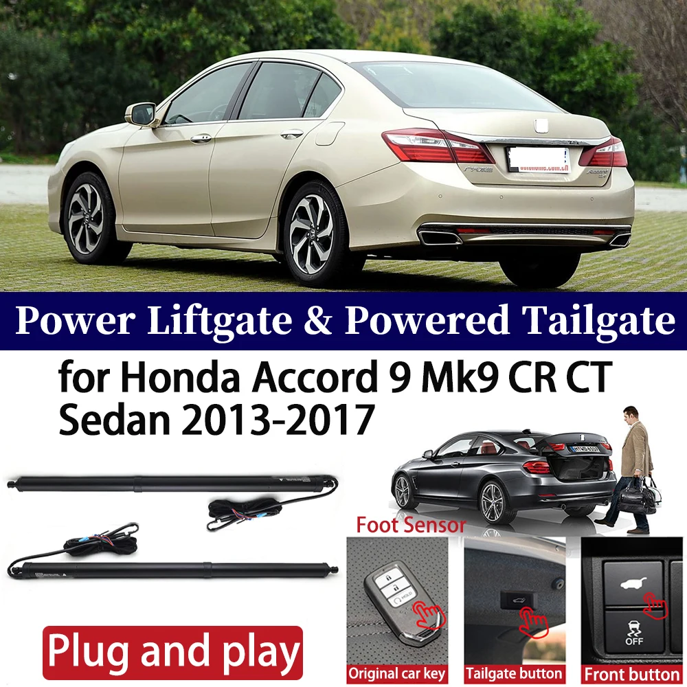 ZhuCamX for Honda Accord 9 Mk9 CR CT Sedan 2013-2017 Car Power Liftgate Automatic One-Click Powered Tailgate Strut opener