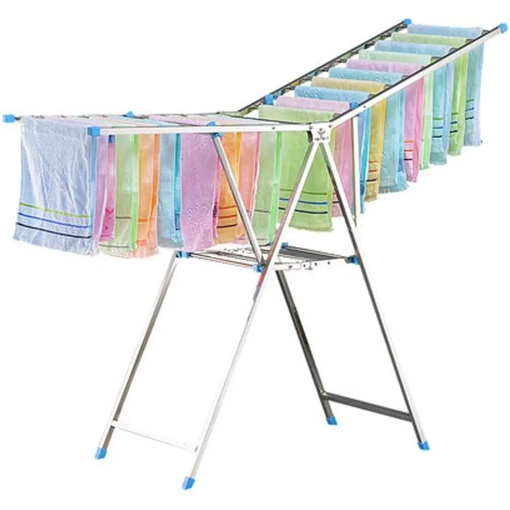 

Indoor Double Pole Stainless Steel Clothes Drying Rack, 160cm x 103cm x 45cm