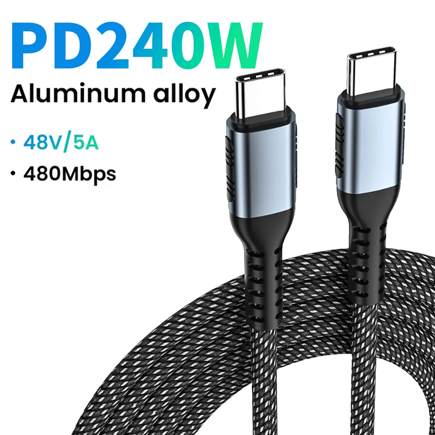 PD240W 5A Usb C To Type C Fast Charge Cable Type C Charger Cable for iphone 15 xiaomi 14 Samsung Huawei For MacBook Pro