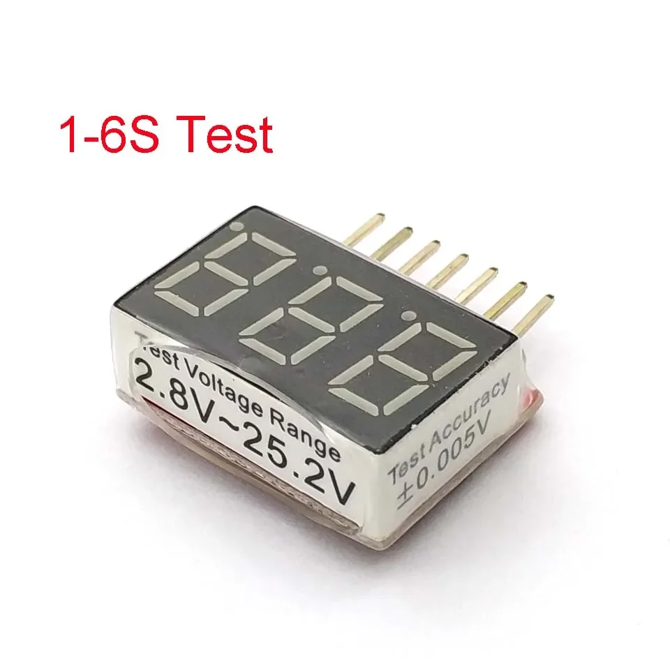 1-6s RC 1S-6S LED Low Voltage Buzzer Alarm Lipo Battery Voltage Indicator Checker Tester Test 2.8V -25.2V