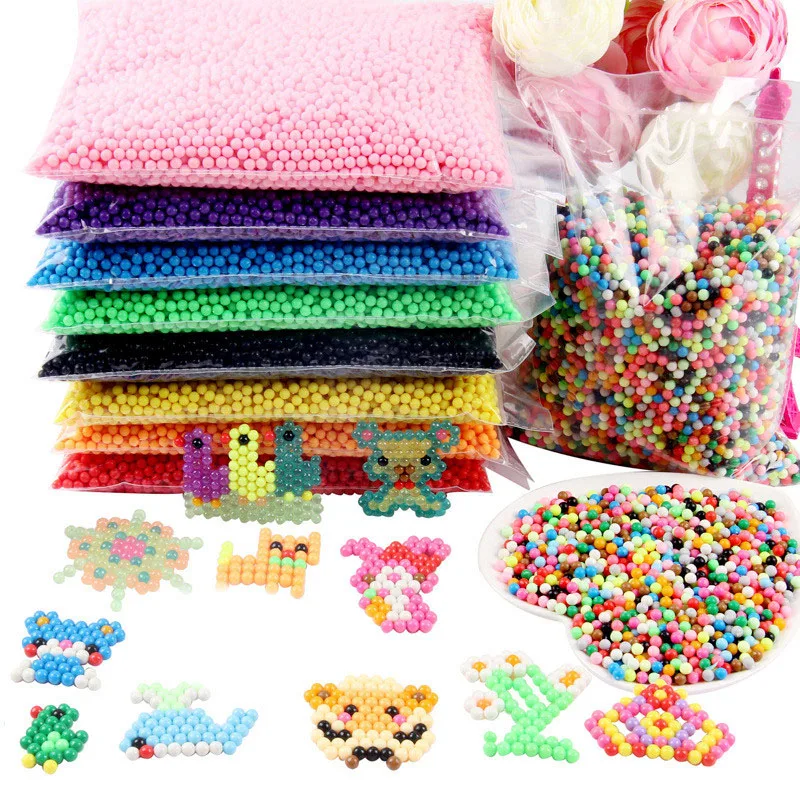 300pcs/pack DIY Fuse Beads 3D Magic Water Creative Beads Set Pen Tweezer Pegboard Kit Accessories Girls Kids Toys for Children