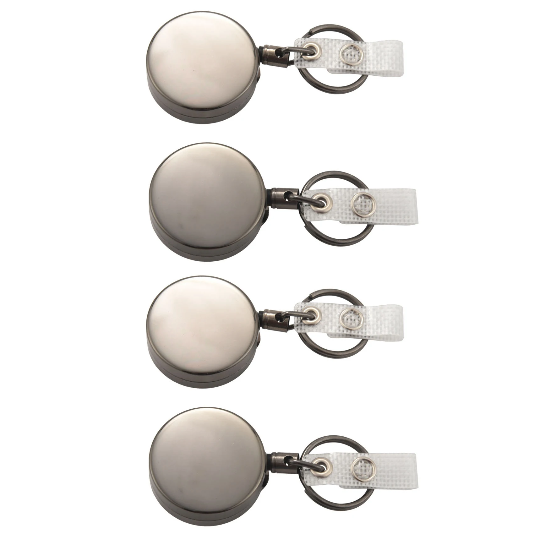 Superior-4 Pack Heavy Duty Retractable Badge Holder Reel,Metal ID Badge Holder With Belt Clip Key Ring Black