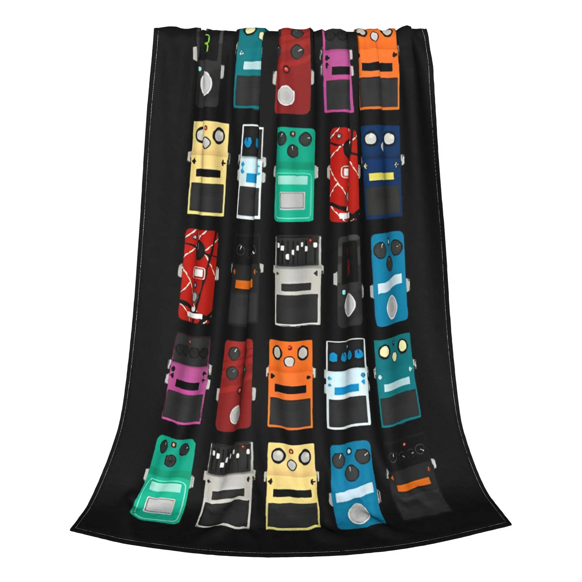 Guitar Bass Pedal Board Throw Blanket for Couch Guitarist Musician Soft Cozy Plush Blanket Multi-size for All Seasons