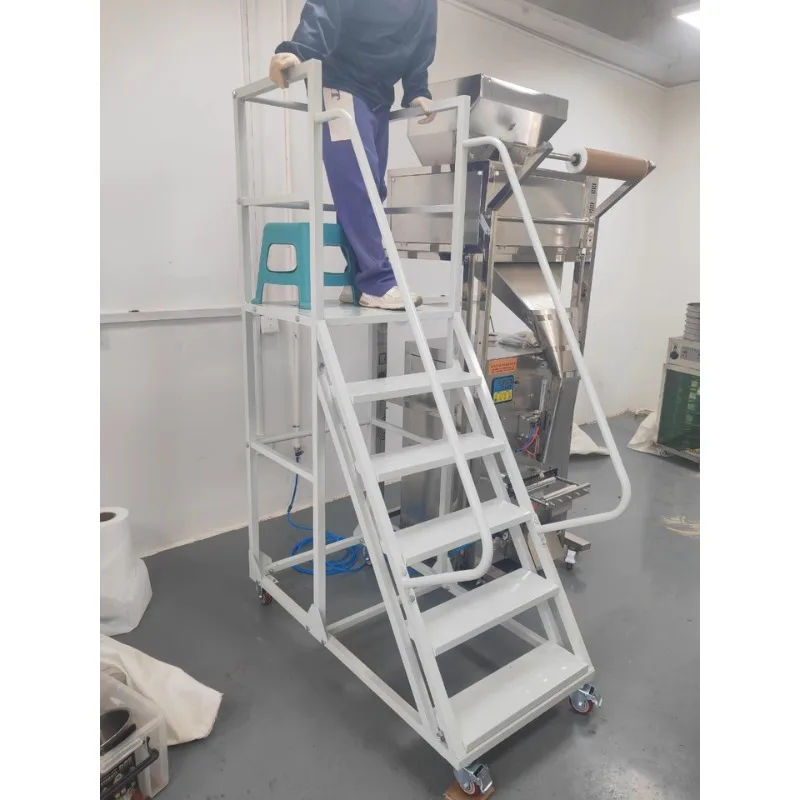 Factory Direct Stock Ladder, 5-Step Mobile Platform for Warehouse Supermarket Storage Rack Access