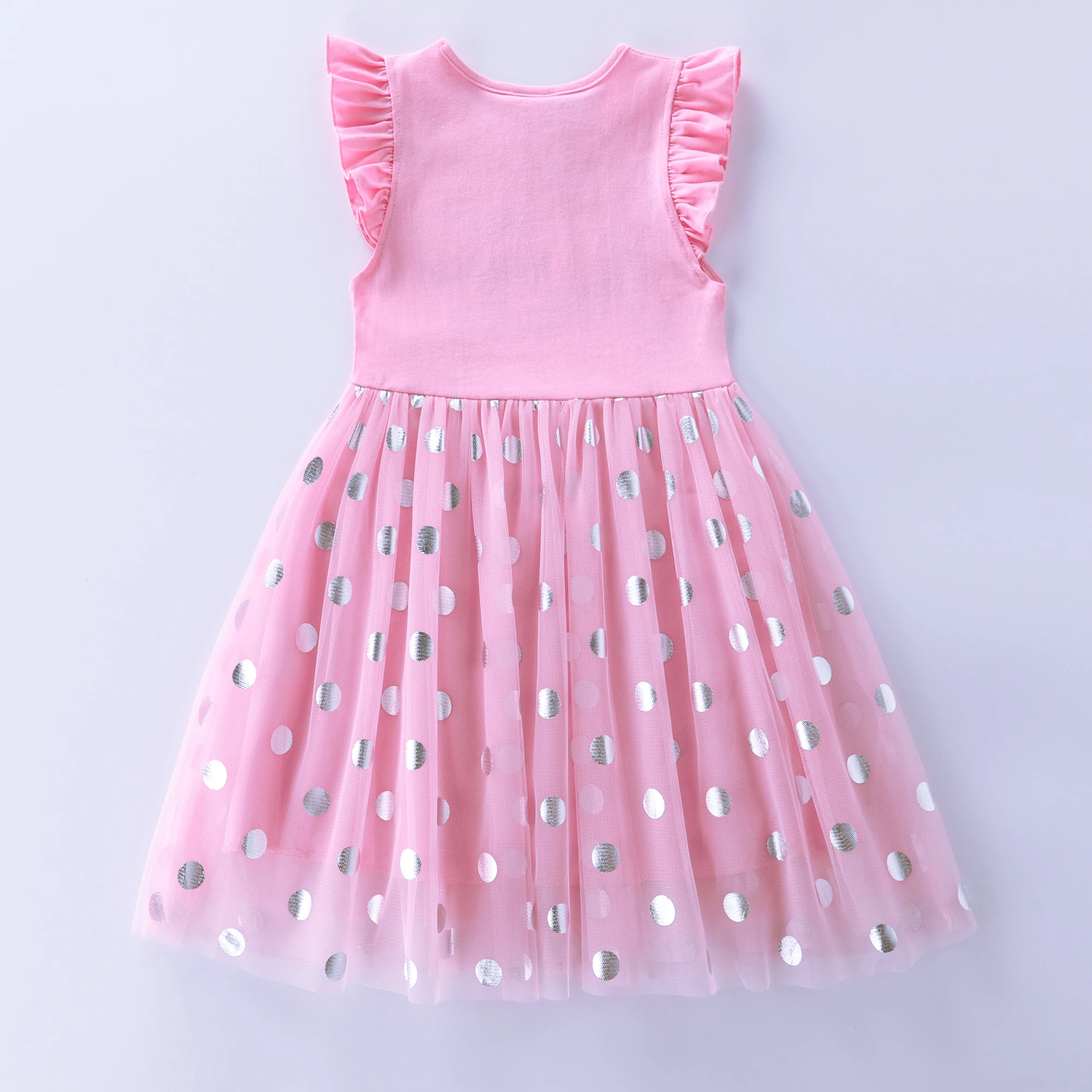 Sommerkleid für Mädchen aus Baumwolle, Meerjungfrau, bestickt, gepunktetes Netzstoff, Prinzessinnenkleid SH1803 – Detail 8