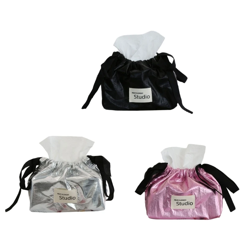 

Versatile Drawstring Tissue Dispenser Portable Paper Container Household Tissue Box Office Desk Paper Holder
