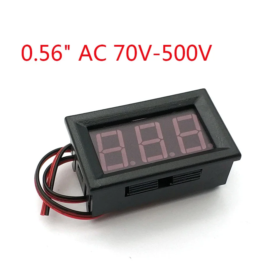 Mini 0.56 Inch Voltmeter LCD Digital Display Voltage Meter Panel Portable Tool with Two Wire AC 70V-500V