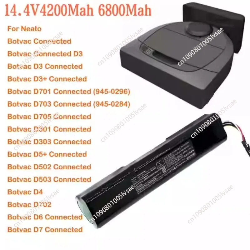 Suitable for Neato D3 D4 D5 D6 D7 Robot Lithium Battery 14.4V/6800mAh