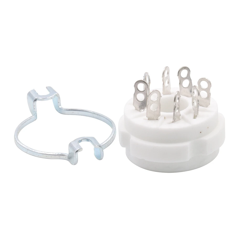 Practical 10PCS Chassis Mount 8 Pin K8A Octal Ceramic Tube Sockets for KT88 KT66 6SN7 5AR4 GZ34 5881 6V6 5U4G 6550 6J7 GZC8-1