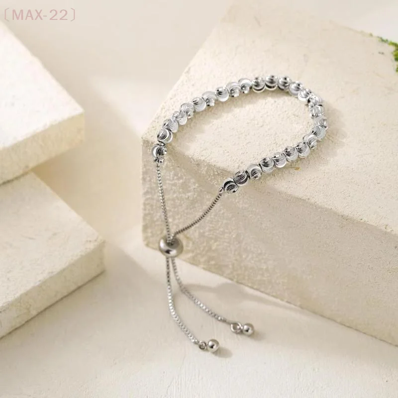 〔MAX-22〕Tone Beaded Adjustable Bracelet Gold Plated Tarnish Resistant For Women Daily Wear And Gifting