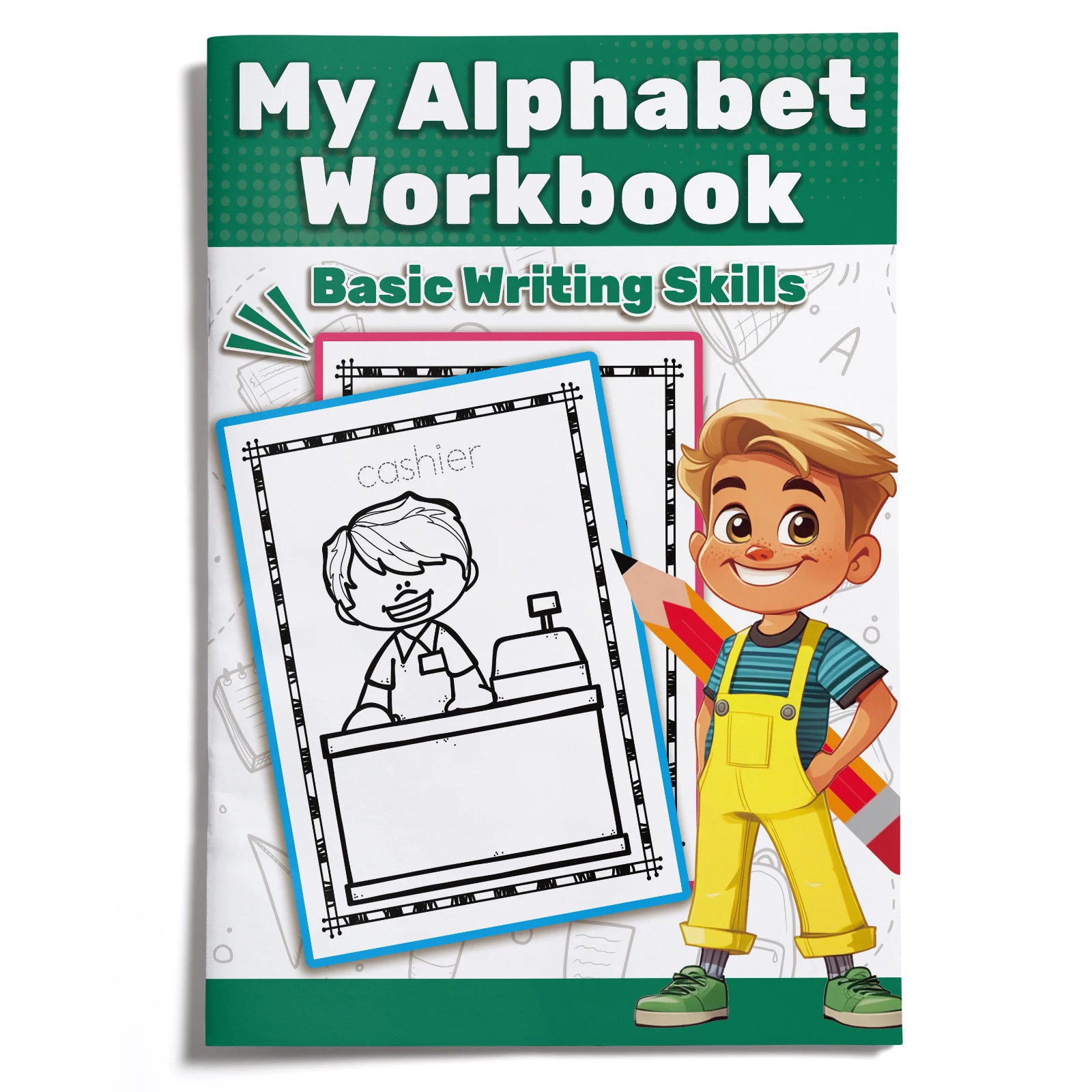 Kids English Word Coloring Book, Cute Cartoon Patterns, Preschool Early Learning Activity Book, Improve Toddler Hands-on Ability