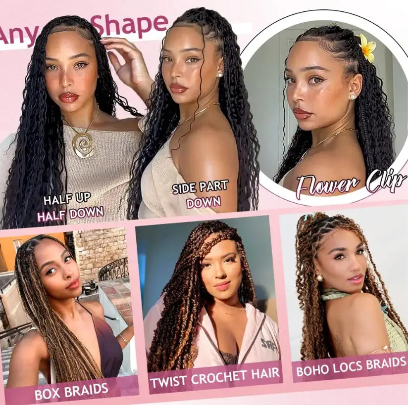 Cabelo Humano para Tranças Ondulado Profundo Sem Trama 110g 1 Pacote Cabelo Cacheado Volumoso e Espesso para Tranças