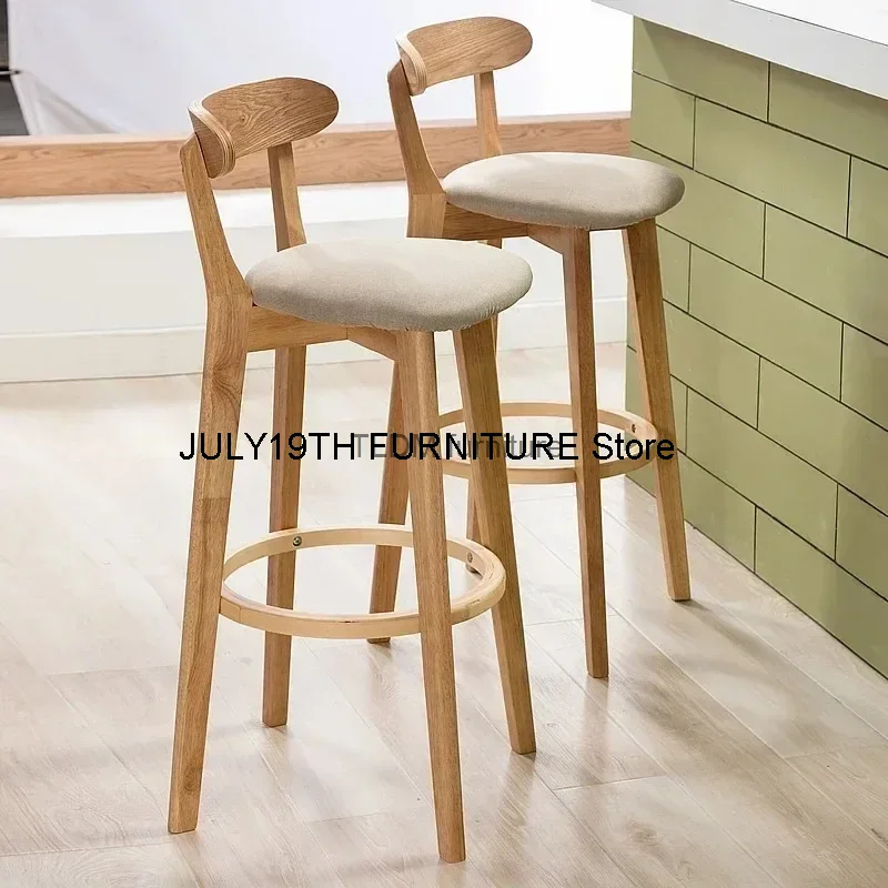 

Wood High Bar Chair Stool Bar Stool Nordic Back Bar Modern Floor Minimalist Desk Chair Muebles De Cocina Kitchen Furniture