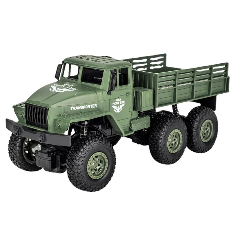 Jjrc 2,4g simulación de Control remoto a escala completa camión militar de seis ruedas tracción en las cuatro ruedas todoterreno modelo vehículo juguete para niños