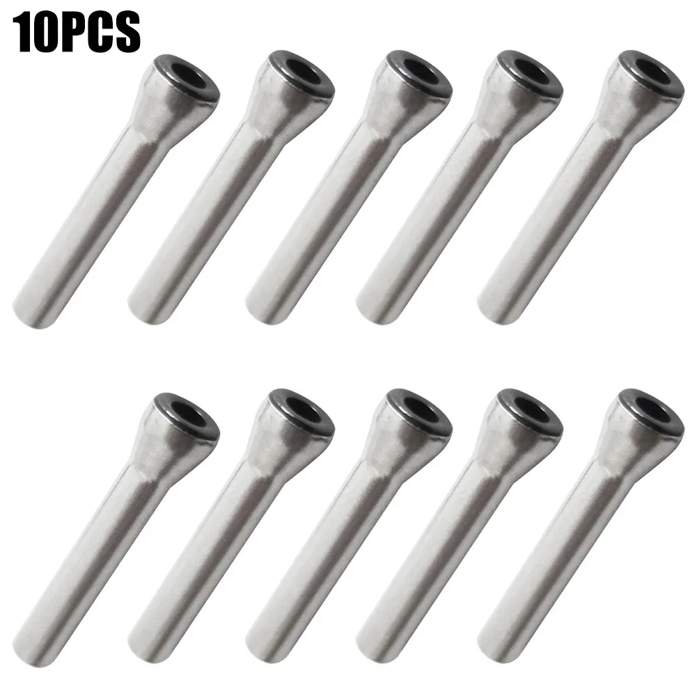 Tops Fishing Rod Tip Guide 1.2mm~2.1mm 10pcs Fishing Hollow Repair Rod Silver Stainless Steel Tip High Quality New