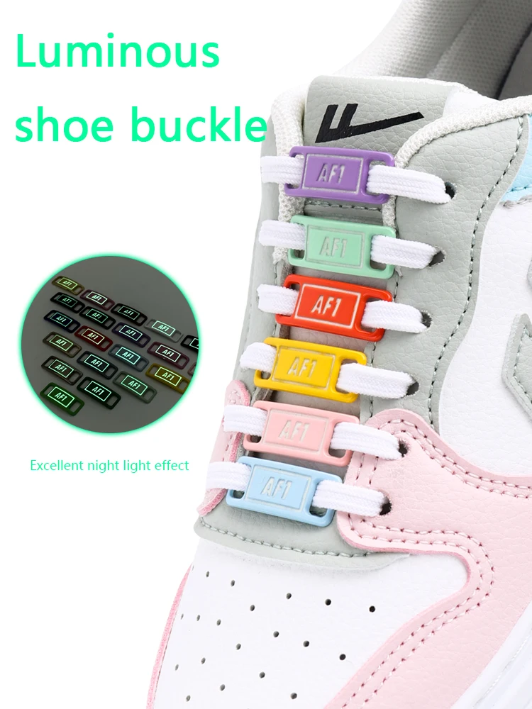Luminous Shoelaces Buckle AF1 Footwear Decoration Sneaker Decorations Glowing Metal Lock for Shoelace DIY Lace Shoe Accessories