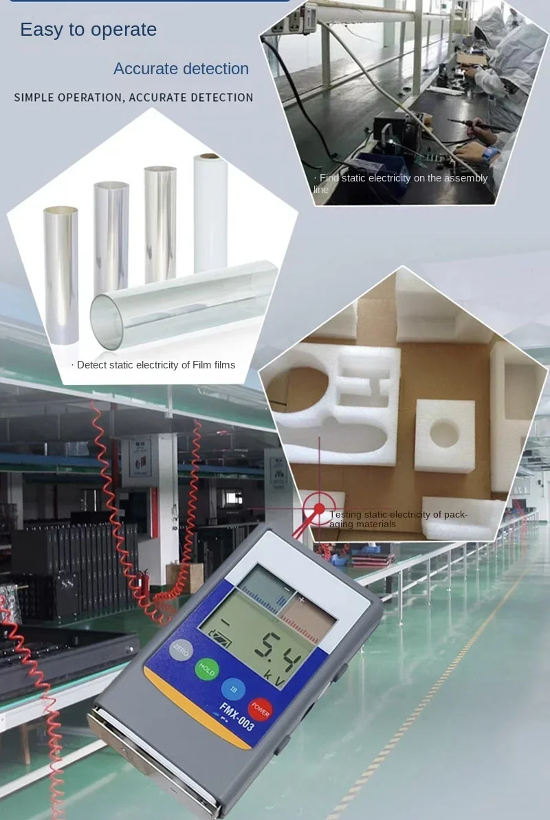 for Handheld Electrostatic Tester Field Strength Meter Measuring Range To (+/-) 1.49Kv Digital Test Field Strength Fmx-003