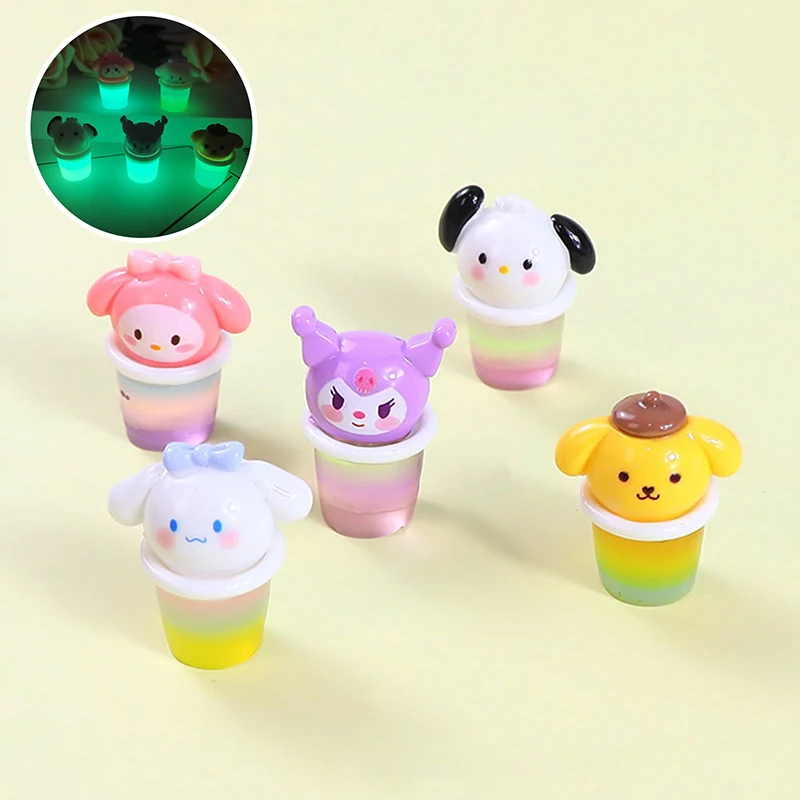 Luminous Mini Gradient Jelly Cup, Ornamento Sanrio, Kuromi Kawaii, My Melody Cinnamoroll, Micro Paisagem, Interior Do Carro, Home Decor