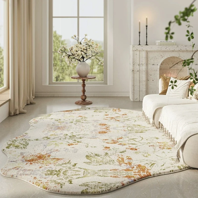 Cream Floral Plush Area Rug 3