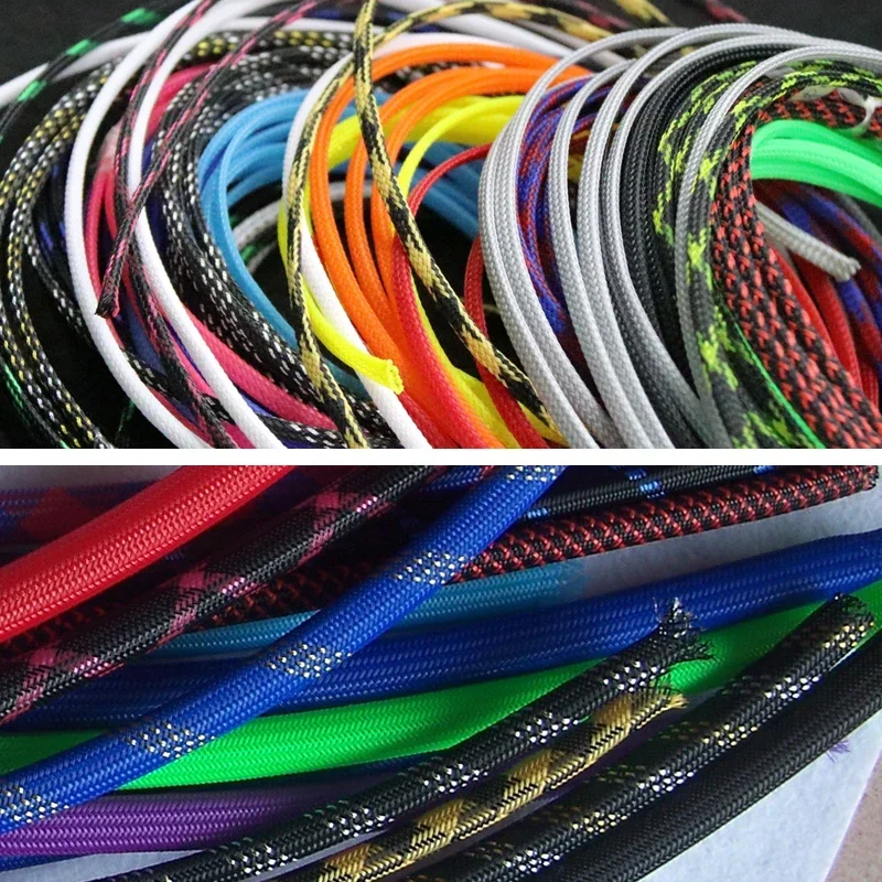 1M New Tight High Density PET Expandable Braided Sleeve 3 4 6 8 10 12 14 16 18 20 25 30 40mm Wire Cable Insulated Protection DIY