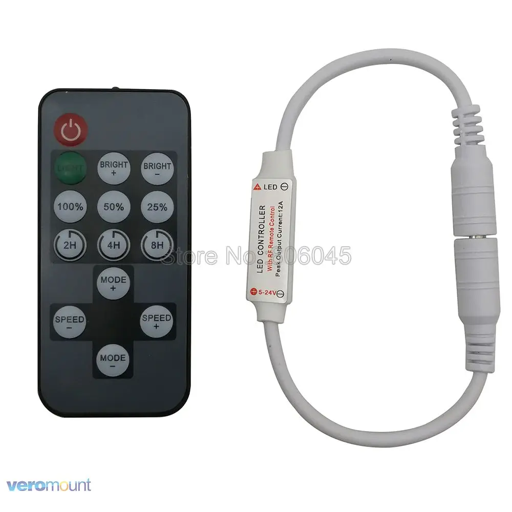 

14keys Remote Control RF timing led dimmer receiver timer single color dimmable led controller for strip light and string light