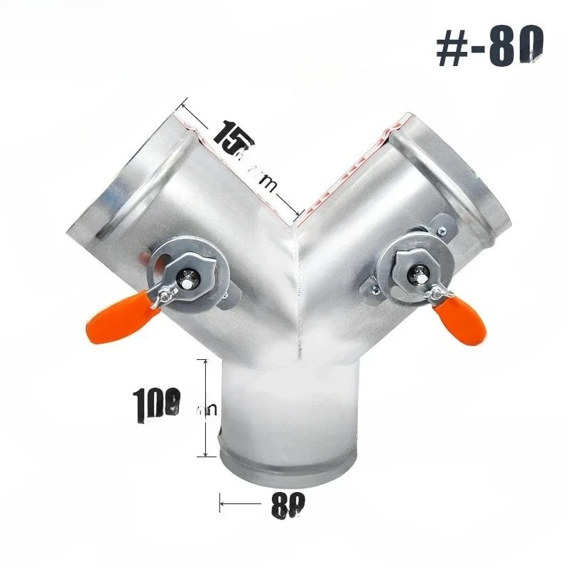 Galvanized Y-type manual duct air volume regulating valve air duct damper three-way valve ventilation air volume control valve