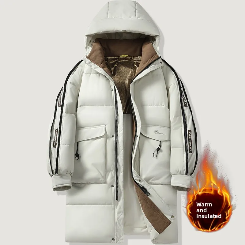 

Новая мужская зимняя куртка средней длины с флисовой подкладкой, утепленная, из хлопка, ветрозащитная, теплая, водоотталкивающая, модная, универсальная, высокого качества