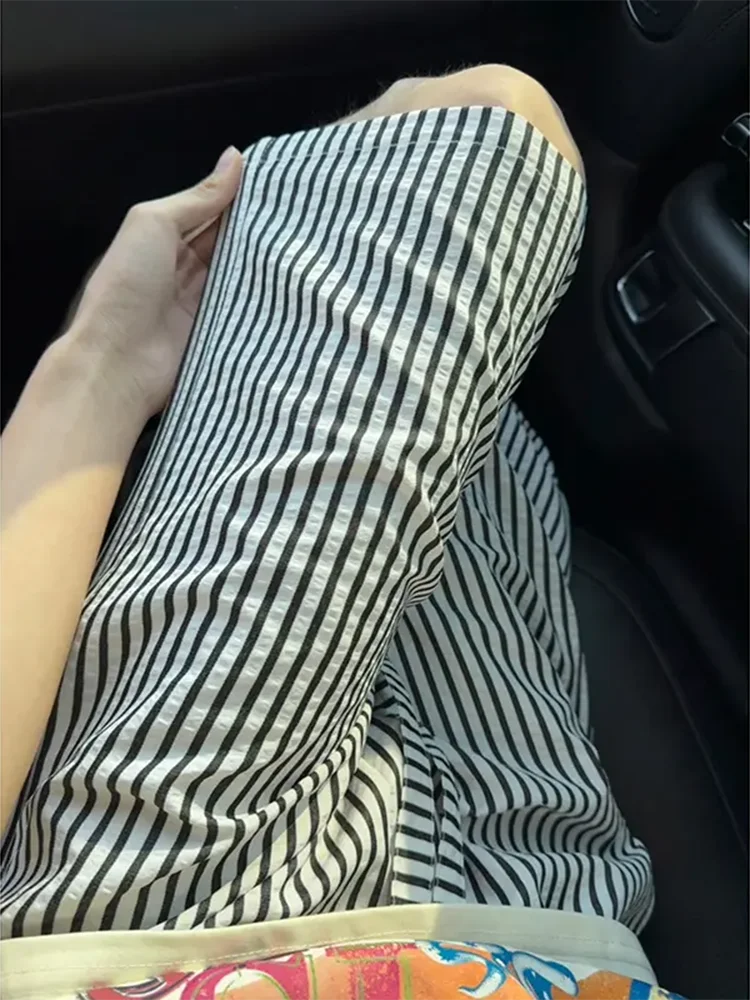 

Ice Silk Qui Dry Thin Sport orts Men Summer American Casual Bla White Stripes Five-Point Beach Pants Youth Faion Brand