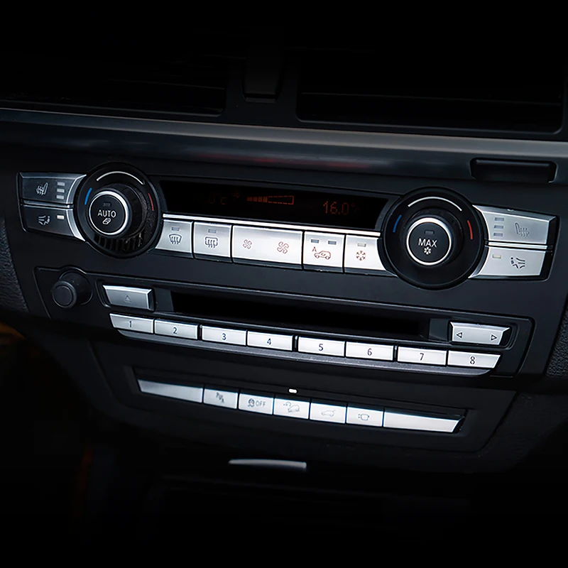 

For BMW X5 X6 E70 E71 2008-2014 Car Styling Console CD Buttons Air Outlet Switch Cover Sequins Decoration Stickers Interior Trim