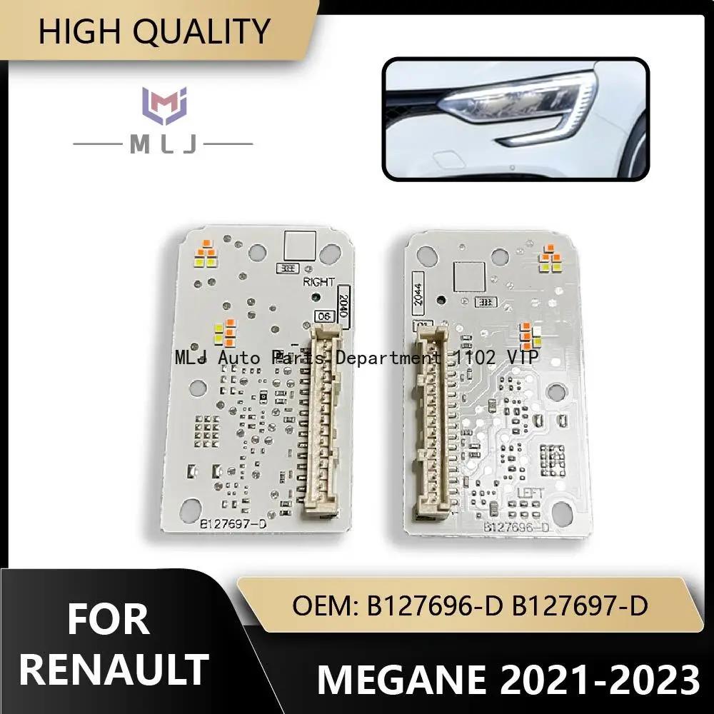 B127696-D B127697-D For Renault Megane 2021 2022 2023 White Angel Eye LED DRL Chip Daytime Running Light Module Car Accessories