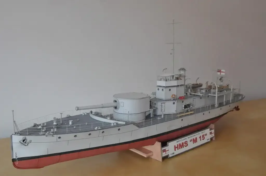 

1:100 Британский Королевский Флот HMS M15 M15-класс монитор DIY ручная работа бумажная модель комплект игрушечные пазлы ручной работы