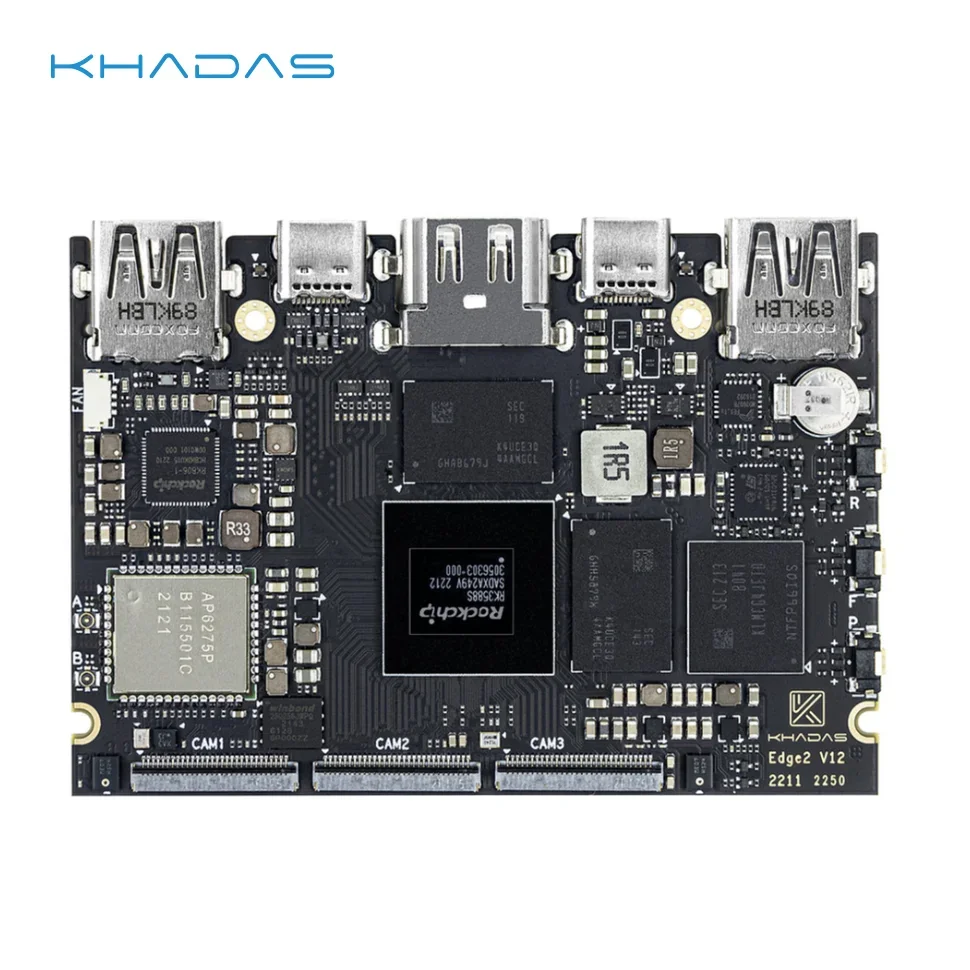 VoltSKhadas Edge2 Rockchip Rk3588s2 Soc Single Board Computer With 4x8k Fps Display 4k Ui 6 Tops Ai 3xcamera Wifi 6 Bt5.0 Arm Pc