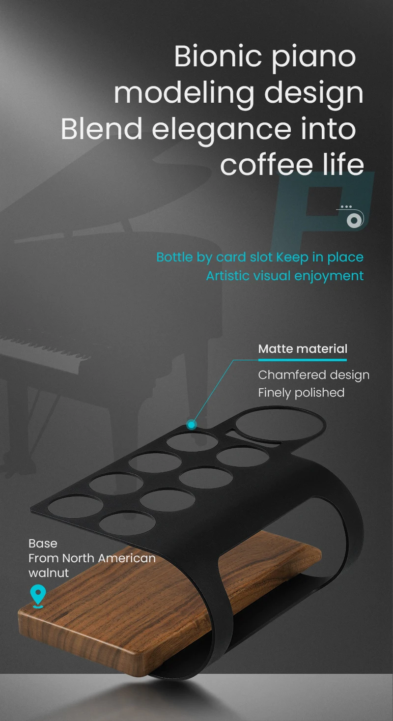 MHW-3BOMBER Coffee Bean Cellars Tubes Single Dose Coffee Bean Storage with 8 Tubes with Exhaust Valve Shelf & Funnel Cafe Tools