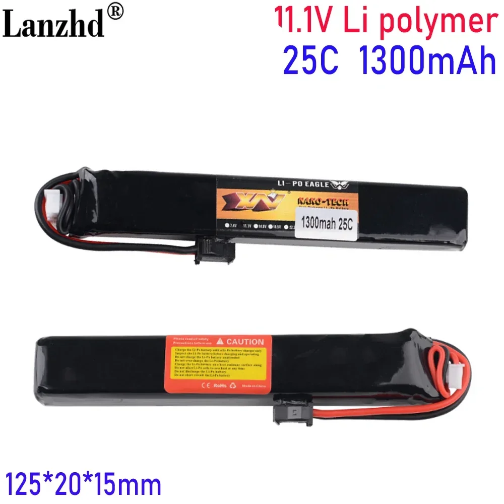 Batterie au lithium pour jouet, odorélectrique, balle molle, polymère, modèle d'avion, 1300mAh, 11.1V, 25C, 5520122