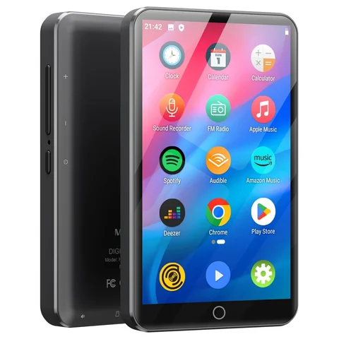 MECHEN MP3 Player Android 9.0 with Bluetooth and WiFi，MP3 MP4 Player with Spotify，Audible，Pandora， Up to 512 GB (Grey))