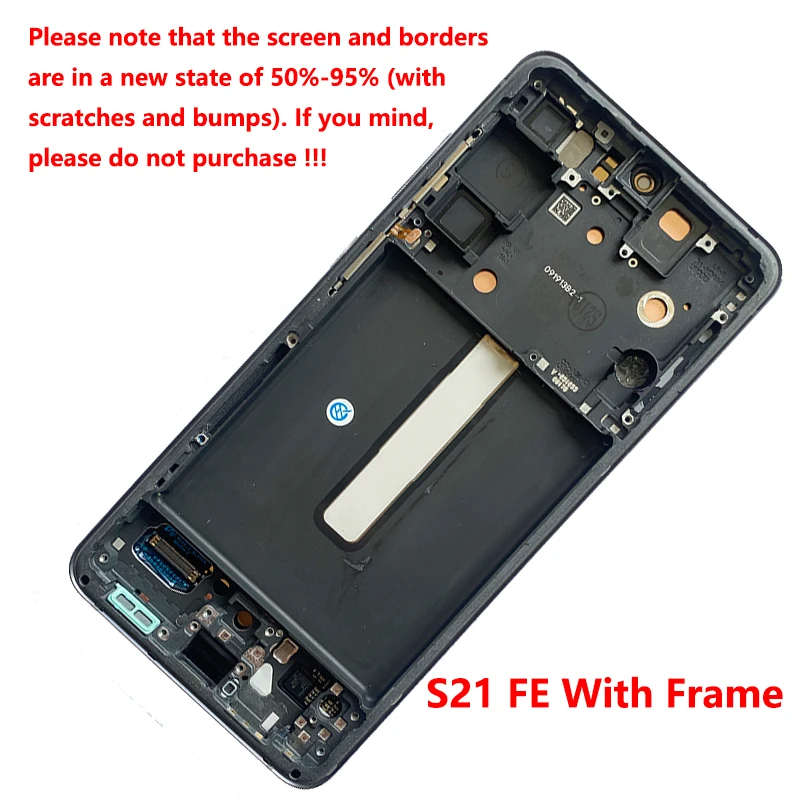 SUPER AMOLED S21FE LCD For Samsung S21 FE 5G G990/U G990B/DS G990E LCD Display Touch Screen With Frame Assembly With Defect