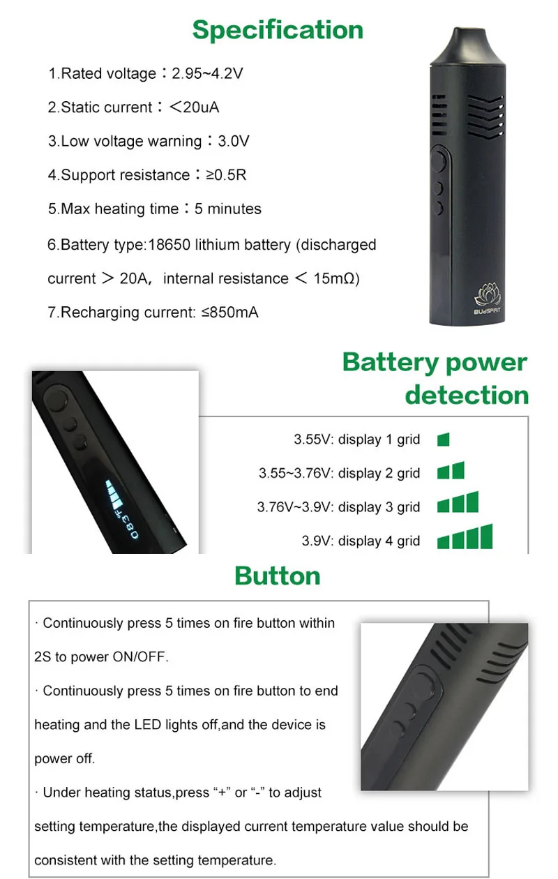 الأصلي Anix Conqueror الأعشاب الجافة المرذاذ السجائر الإلكترونية السيراميك غرفة التدفئة 2200mAh بطارية التحكم في درجة الحرارة العشبية مجموعة أقلام Vape #3