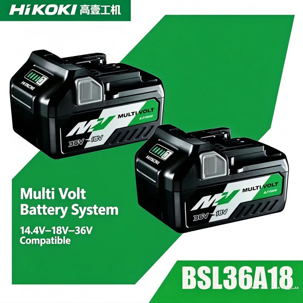 MultiVolt 6.0Ah Li‑ion Replacement Battery, 18V‑36V Dual Voltage for HiKOKI Hitachi Metabo HPT Brushless Cordless Power Tools