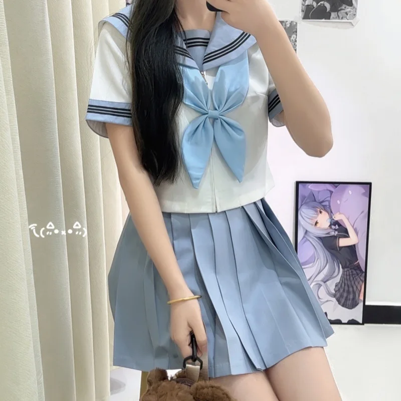 Blaue orthodoxe College-Stil japanische koreanische Schüler Schuluniform JK Uniformen Mädchen Anime Cosplay Matrosenanzug Klasse Top Seifuku